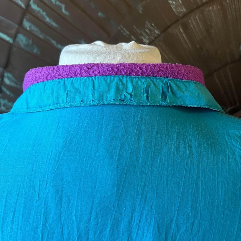 Vintage Pacific Trail Sport Windbreaker Jacket Teal Purple Fleece Lined Large - Picture 7 of 10